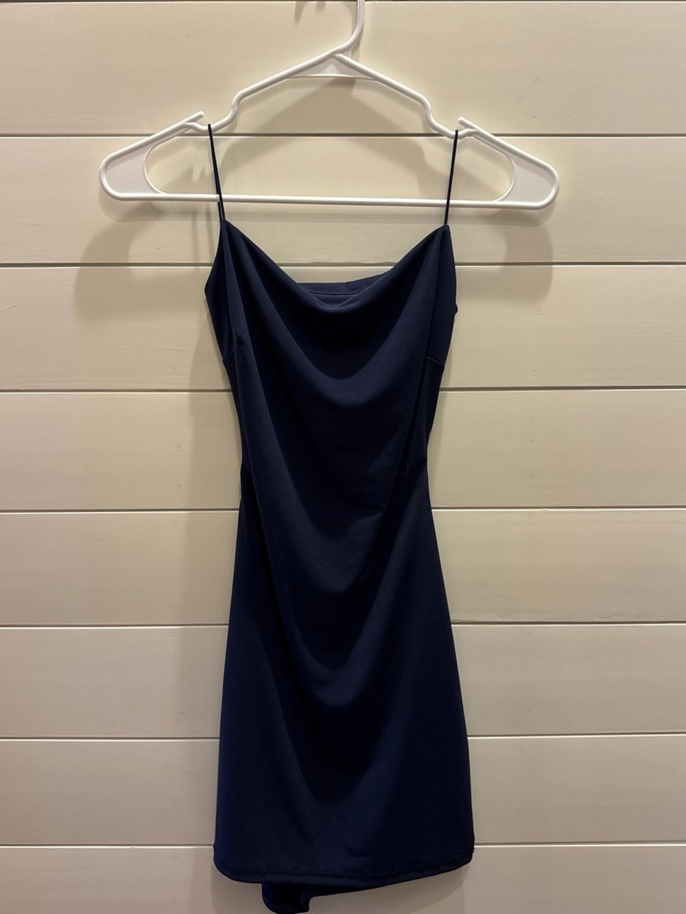 Windsor Navy Cowl Neck Mini Slip Dress